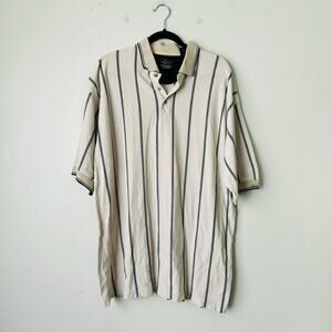 Greg Normal Collection Polo quarter button striped men’s XL
